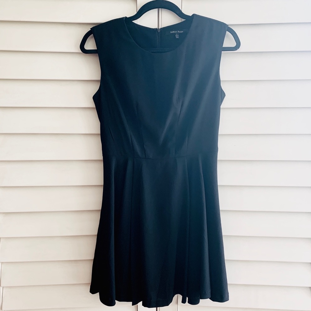 Cinched Waist Black Dress